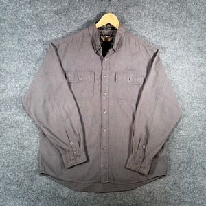 Harley-Davidson Work Shirt Mens L Gray Embroidered Biker Motorcycle Vintage 90's